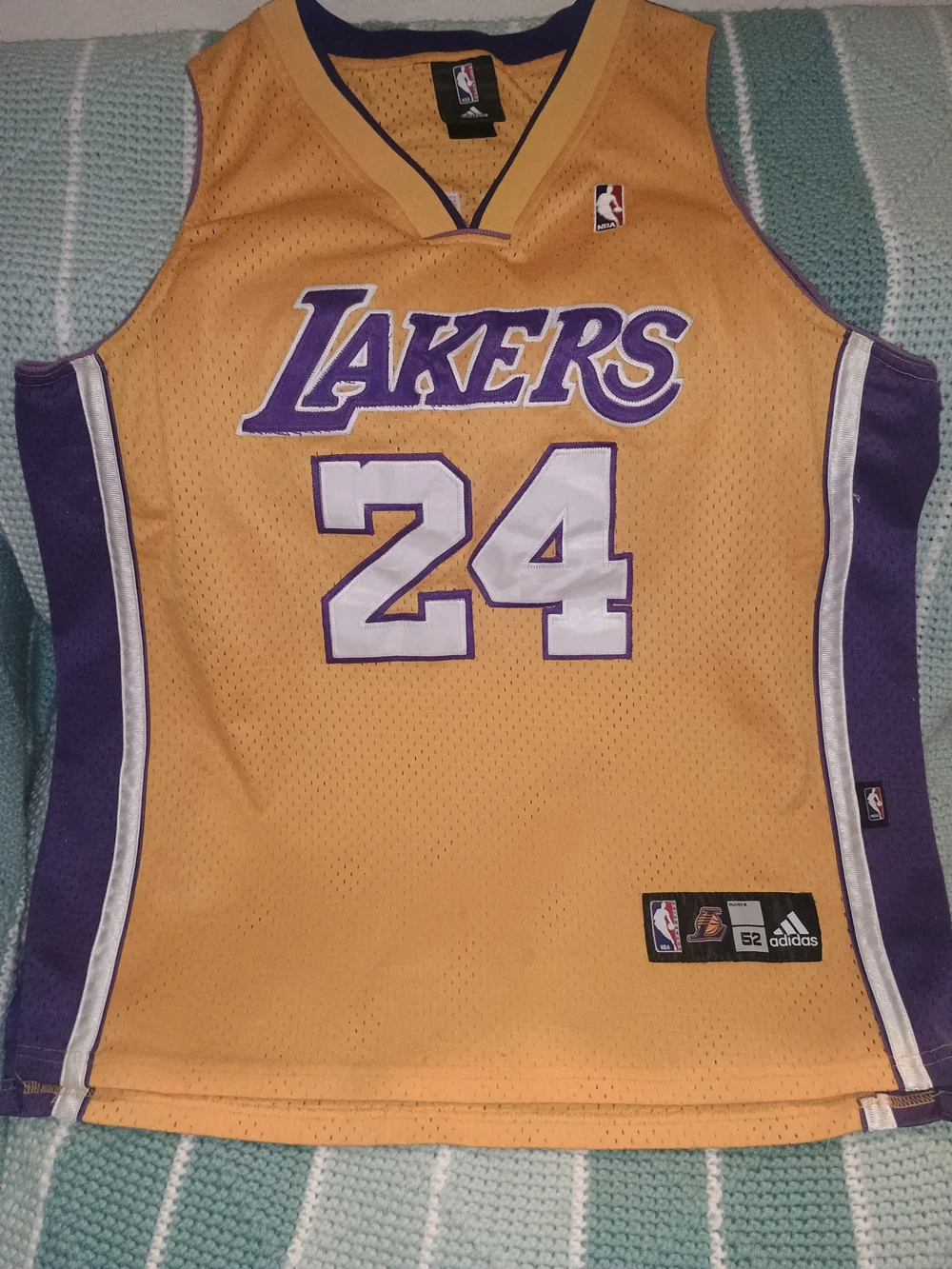 adidas Los Angeles Lakers #24 Gold and Purple Jersey